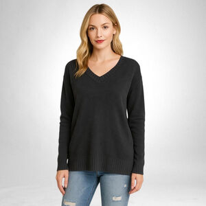 Old Navy Small Black V-Neck Tunic Sweater